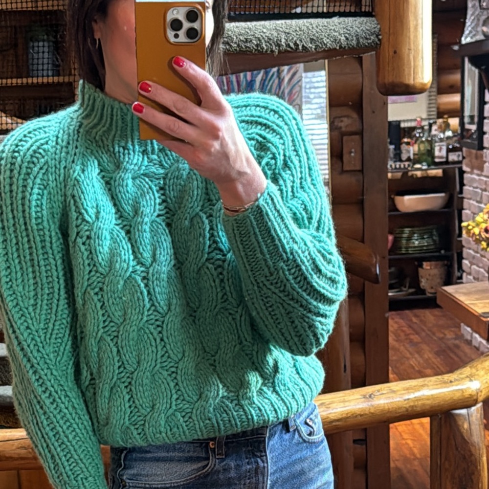 J Crew Cashmere/ Mohair Cable Sweater